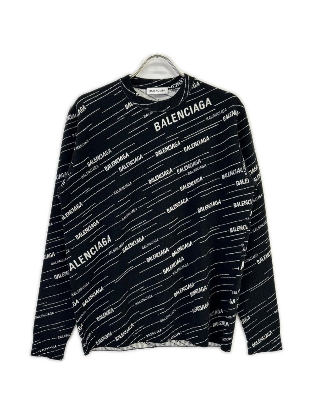 Balenciaga Black Logo Knit Pullover XS Sweater